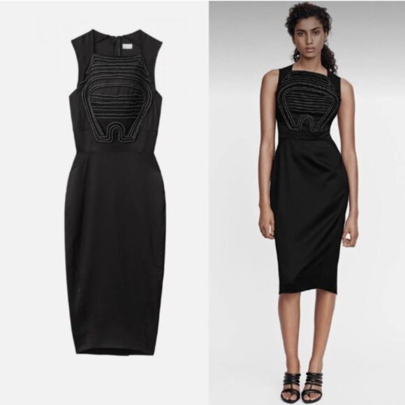 H&M Conscious Exclusive Black Dress Size 12 Formal/Party/Wedding - Picture 1 of 6